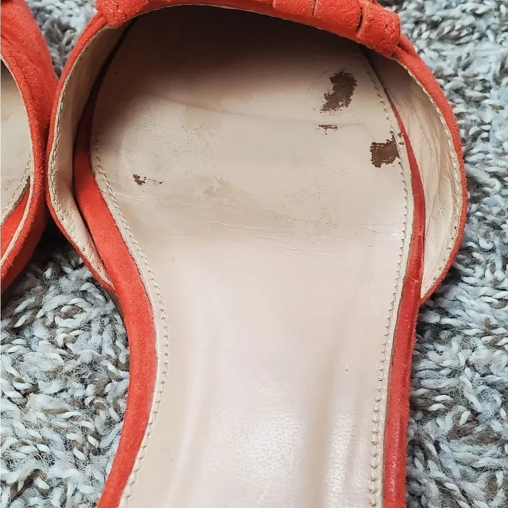 J.Crew Orange Fringe Suede Ballet Flats